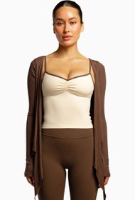 Resim The Ballet Wrap Eco-Friendly Modal Uzun Kollu Bale Tarzı Kadın Üst - Krem / L 