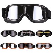 Resim Evrensel Açık Hava Rüzgar Geçirmez Vintage Motosiklet Gözlükleri Motosiklet Kask Gözlükleri7 