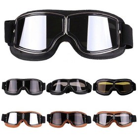 Resim Evrensel Açık Hava Rüzgar Geçirmez Vintage Motosiklet Gözlükleri Motosiklet Kask Gözlükleri7 