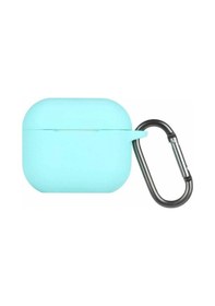 Resim Apple Uyumlu AirPods 3 3.nesil Hang Kılıf - Turkuaz Düz Renkli 