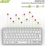 Resim Acer Okr220 Beyaz Multidevice Dual Mode 2.4ghz Bluetooth Klavye Smart Tv Android 