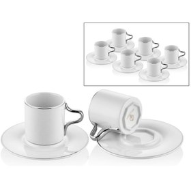 Resim Lamedore 1QD-CC-2241P Valencia Platin 6'lı Kahve Fincan Takımı 