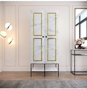 Resim Pasific Home Martin 2 Kapaklı Gardırop Elbise Dolabı, Beyaz&Beyaz Mermer 