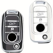 Resim FIAT Tipo, Tprp Freedom 500X, Doblo, Argo, Nuovo, Grazie Anahtar Koruyucu için Araba Flip Anahtar Kılıfı Kapak Kabuk Fob 