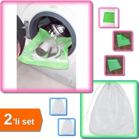 Resim Hereveoyuncak Yeşil Hassas Ayakkabı Yıkama Filesi 36X36 cm + Perde Yıkama Çamaşır Filesi 60X80 cm - 2li Set S9N2F 