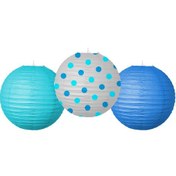 Resim Mavi Kağıt Fener Seti 3 Lü 25 Cm Tüm Yaşlar 