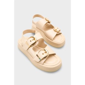 Resim Capone Outfitters Cortney Dolgu Topuklu Çift Bantlı Tokalı Kadın Sandalet 