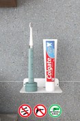 Resim Rosyvien Yapışkanlı Metal Diş Fırçası Rafı, Beyaz Şarj Edilebilir Elektrikli Diş Fırçası Tutacağı, Banyo Wc 