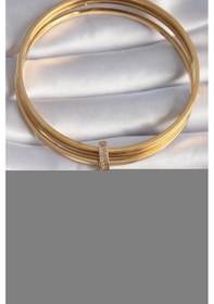 Resim Pirinç Gold Renk Zirkon Taşlı Çapa Model Ajda Charm Renkli 