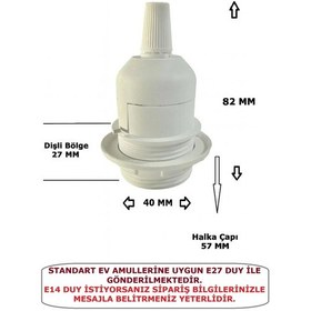 Resim E27 Duy, Kumaş Örgü Kablolu, Arapuar Anahtarlı Fiş 2x0,50 Kırmızı-beyaz Zigzag 2 Metre 