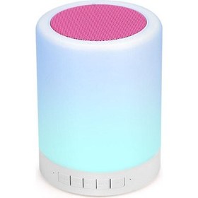 Resim Renkli Bluetooth Hoparlör Masası Subwoofer Dokunmatik Kontrol Loud Sütun Telefon Fonksiyonu Bas Hıfı Tf Fm Radyo LED Işık Lambası ile | Taşınabilir Hoparlörler (Beyaz) 