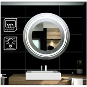 Resim GLOBAL LED MIRROR 80 Cm Makyaj Aynalı Dokunmatik Tuşlu Buğulanmayan Ledli Yuvarlak Ayna Banyo Aynası 