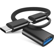 Resim Microcase 2in1 Type C To Micro USB 3.0 Otg Adaptör - Siyah AL2598 
