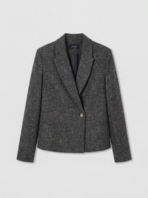 Resim LC Waikiki Gri Kruvaze Yaka Dokulu Kadın Blazer Ceket 