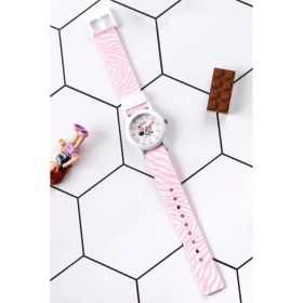 Resim Q&Q OE012519 Zebra Desenli Pembe 10 Atm Su Geçirmez Çocuk Kol Saati 