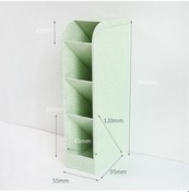 Resim Vkemall Yeşil Plastik Çok Bölmeli Çıraklı Kalemlik - Üniversite Öğrencileri İçin Masaüstü Organize Edici - Modern Minimalist Stili 