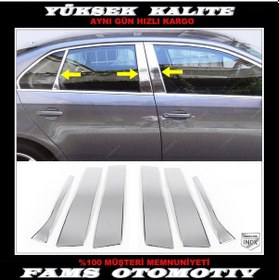 Resim Vw Jetta Krom Kapı Direk Seti 6 Prç 2005-2010 Arası P.Çelik 