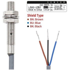 Resim LJ5A3-1-Z/BX 6-36V 1mm NPN NO Endüktif Mesafe Sensörü 