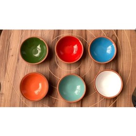 Resim Kapadokya Çömlek 6lı Kase Çerezlik,sosluk,reçellik,lokumluk-mix 