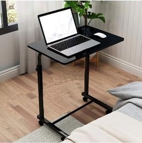 Resim Depolife Tekerlekli Notebook Laptop Çalışma Sehpası Eğim Ve Yükseklik Ayarlı Akrobat Ders Yemek Çekyat Masası 