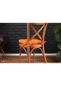 Resim Altınpamuk Altınpamuk Lüx Pofidik Turuncu Sandalye Minderi Özel Lüx Dikişli 