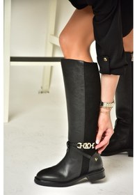 Resim Fox Shoes T973000909 Siyah Alçak Tabanlı Kadın Çizme Siyah 