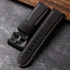 Resim Erkek İş Tarzı Karbon Fiber Desenli Naylon Kanvas Saat Bantı, Tang Toka, Panerai, Hamilton, Luminor, Tag, Omega, Heuer ile Uyumlu - 22mm/24mm/26mm 