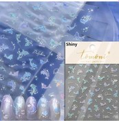 Resim Denizyıldızı Japon Balığı Denizanası Denizatı Kabarcıklar Kabuklu Okyanus Gevrek Balina Sazan Yapışkanlı Nail Art Etiketler Manikür Çıkartmaları Orta Kahverengi 