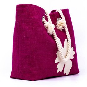 Resim İSTANBULSTYLEMODA Plaj Çanta Jüt Dokulu Fuşya CNT141225 
