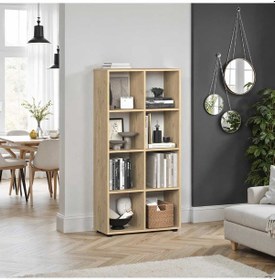 Resim Cubic Kitaplık Florida Meşe 70x140,5x30 Cm Kahverengi 