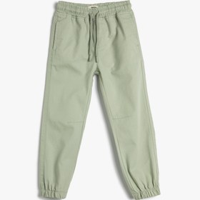 Resim Erkek Çocuk Jogger Pantolon Basic Cepli Beli Bağlamalı Pamuklu 