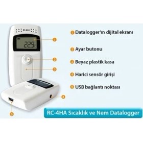 Resim Tekno İstanbul Mini Sıcaklık ve Nem Kayıt Cihazı Datalogger Rc-4ha 