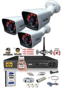 Resim IDS DS-2021HD-SET3 3 Kameralı 1080P Full HD 5 MP Sony Lensli Kamera Seti - 2021 