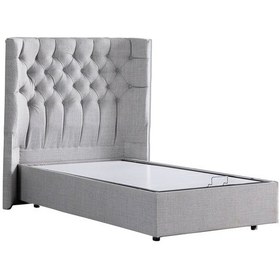 Resim Setaymobilya Baza, Matilda Tek Kişilik Baza + Başlık Seti, Açık Gri 