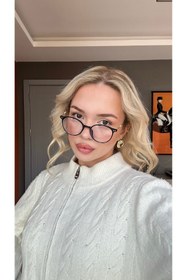 Resim Angel Eyes Siyah Çerçeveli Bilgisayar Gözlüğü Mavi Işık Koruyucu Şeffaf Lens 