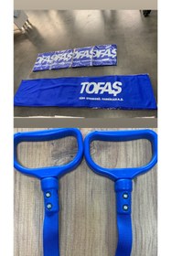 Resim KARA AUTO Mavi Tofaş Torpido Havlusu arkası pamuk iplik/ Mavi Elçek Tutamaç 