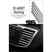 Resim STS Oto Aksesuar Araç Içi Klima Havalandırma Izgarası Krom Trim Seti Film Şerit Havalandırma Izgarası Krom Trim Şerit 