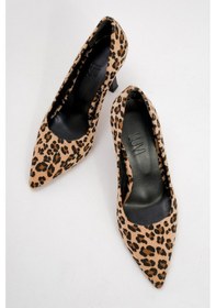 Resim Luvishoes Luvi Shoes Forest Siyah Sarı Desenli Kadın Topuklu Ayakkabı Siyah - Sarı 