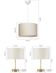 Resim Tuğbasan Ela Yatak Odası Set - Krem Sarkıt + 2 Gold Abajur 