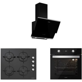 Resim Silverline BO6504B01 - CS5335B01 - 3490 Oslo 60 Siyah Ankastre Set 