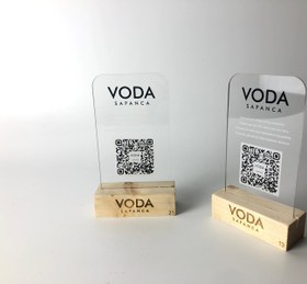 Resim Pleksi Kare Kod Menü Standı | Otel Pansiyon Restoran ve Bar Masaları İçin Karekod - 100 / 9x15 cm / Pleksi 