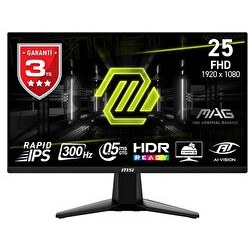 Resim MSI MAG 255XF 24.5" 1920x1080 FHD 300 Hz 0.5 MS HDMI DP FreeSync Premium IPS Oyuncu Monitörü 
