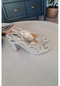 Resim 135 4650 Topukla Kadın Taşlı Kalın Topuklu Abiye Ayakkabı 001 