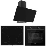Resim Ferre Fryart Smart Plus Siyah Vitroseramik Elektrikli 3'lü Ankastre Set ( XE63CS-MS261-D077 ) 