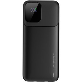 Resim Recci RPB-P67 PD 20W Dijital LED Göstergeli Hızlı Şarj Özellikli Type-C ve Lightning Kablolu Powerbank 22.5W 10000mAh - Siyah 