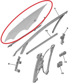 Resim Peugeot 3008 (2024-2025) Sol Ön Kapı Camı (Orijinal) 