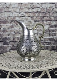 Resim Keski İşlemeli Kalaylı Bakır Sürahi 