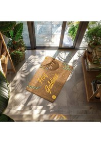 Resim Home Hoşgeldiniz Kelebek Dekoratif Çok Amaçlı Iç Ve Dış Kapı Paspası Krem 