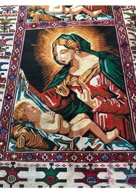 Resim Meryem Ana - İsa Desenli El Dokuma Kilim Halı 114x187 cm 