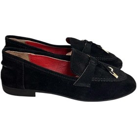 Resim Tufan Shoes Siyah Hakiki Süet Deri Loafer Siyah 